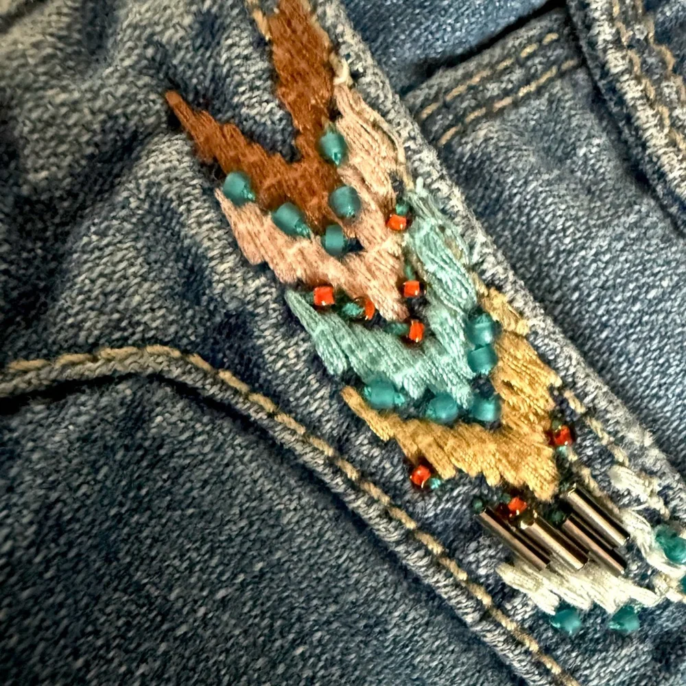 Gap Big Girls Bermuda Denim Capri Embroidered Jeans Pants Shorts Size 16 Plus